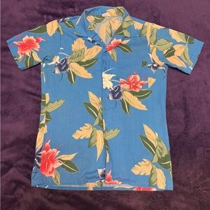 Islander Hawaiian Shirt Vintage 70s/80s Floral Graphic, Button-Up, Small